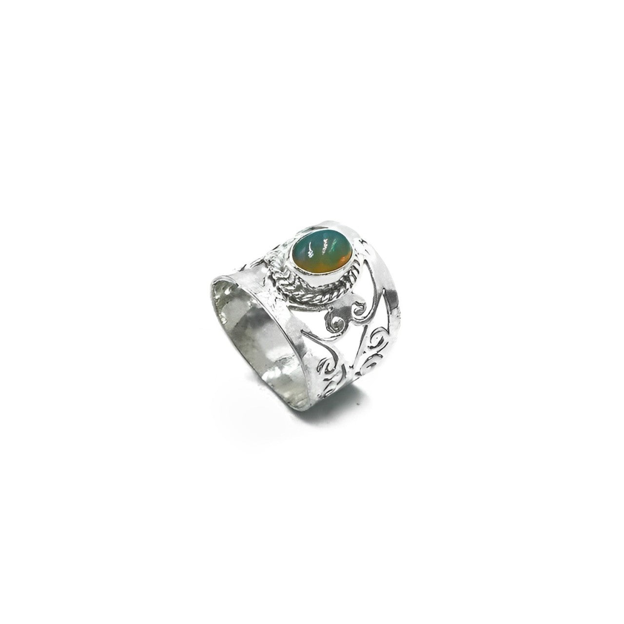 Pushpakanti पुष्पकान्ति - stříbrný prsten s opálem - Ashariya