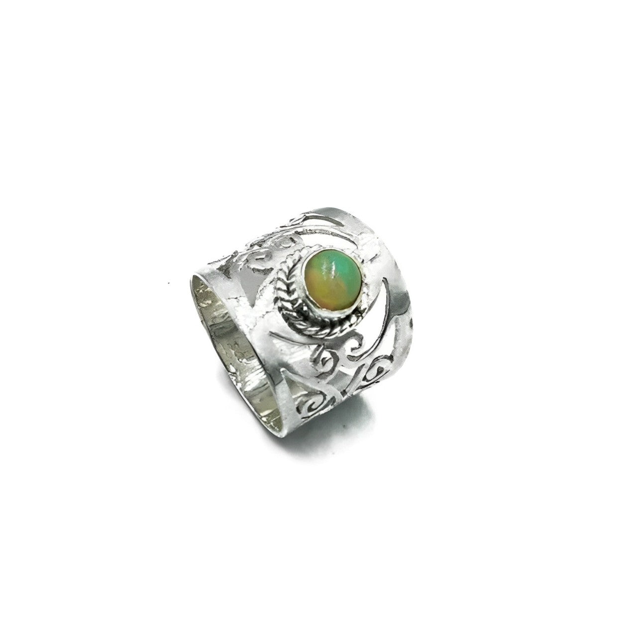 Madhurapushpa मधुरपुष्प - stříbrný prsten s opálem - Ashariya