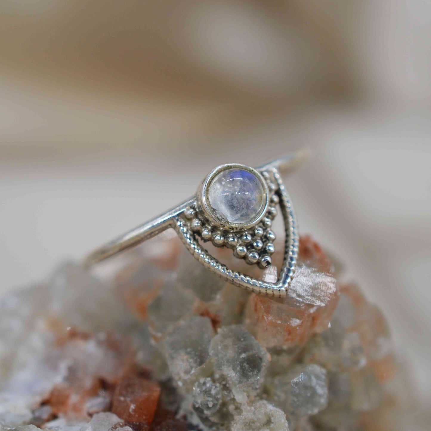 Sekhara शेखर - stříbrný prsten